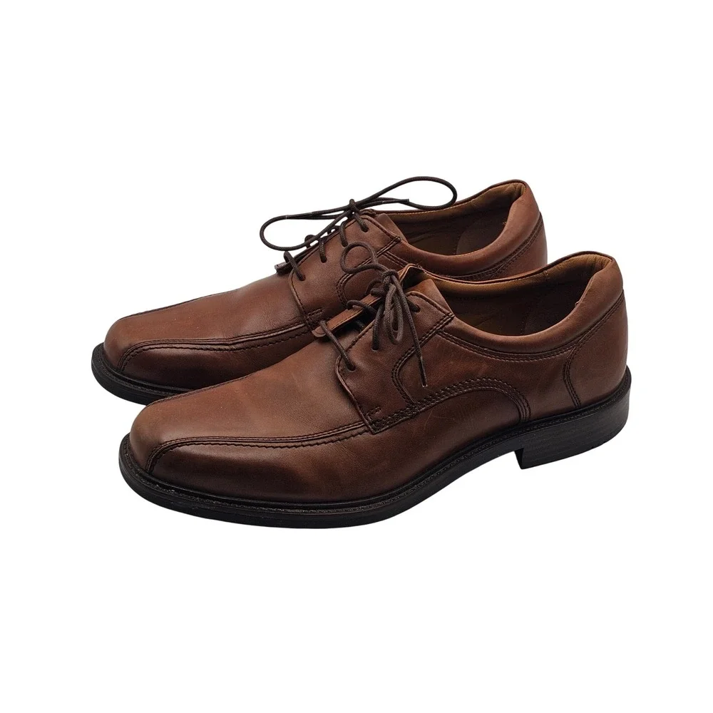 Johnston & Murphy Tabor Run Off Lace Up 11 Tan Calfskin Leather Business Classic